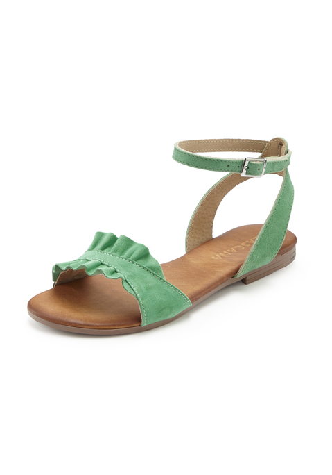 Bild: Sandale von LASCANA: Sandale aus Leder von LASCANA. Made in Italy. Obermaterial aus weichem Ziegenleder, Futter aus Schweinsleder, Decksohle aus Rindsleder, Laufsohle aus Synthetik.