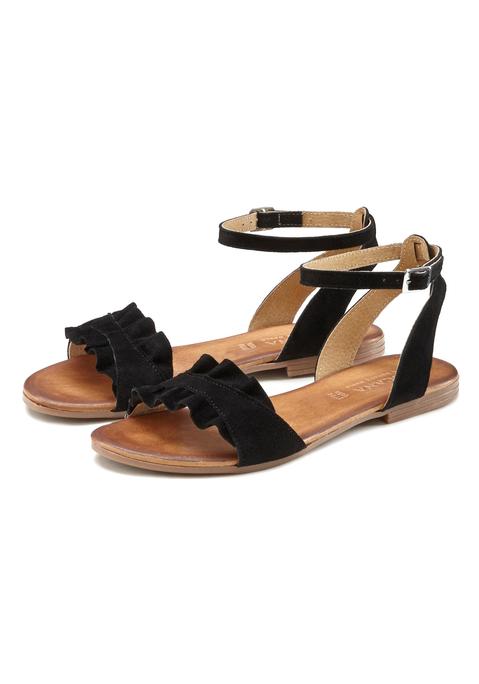 Bild: Sandale von LASCANA: Sandale aus Leder von LASCANA. Made in Italy. Obermaterial aus weichem Ziegenleder, Futter aus Schweinsleder, Decksohle aus Rindsleder, Laufsohle aus Synthetik.
