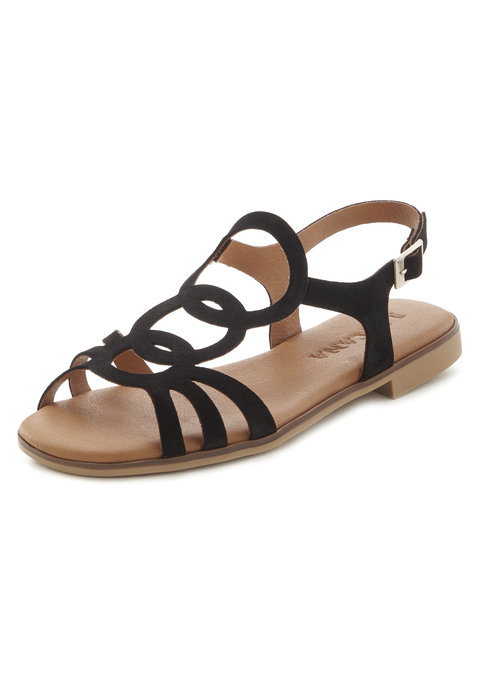 Bild: Sandale von LASCANA: Sandale aus Leder von LASCANA. Made in Spain. Obermaterial aus Rindsleder. Futter und Decksohle aus Textil. Laufsohle aus Synthetik.