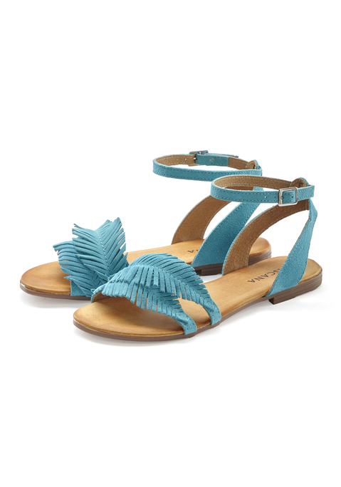 Bild: Sandale von LASCANA: Sandale aus Leder von LASCANA. Made in Italy. Obermaterial aus Rindsleder. Futter aus Schweinsleder. Decksohle aus Rindsleder. Laufsohle aus Synthetik.