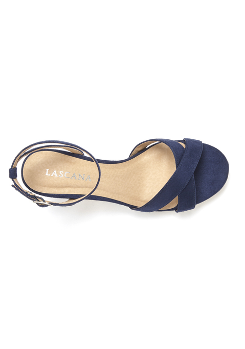 Bild: Sandalette von LASCANA: Sandalette VEGAN von LASCANA. Obermaterial aus Velourslederimitat. Futter und Decksohle aus Lederimitat. Laufsohle aus Synthetik. Absatzhöhe ca. 6,5 cm.
