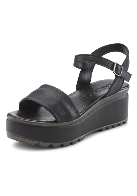 Bild: Sandalette von LASCANA: Elegante Riemchensandalette von Lascana mit komfortablen Keilabsatz. Feminine Passform, ideal für Sommer und Urlaub sowie für festliche Events..  Aus hochwertigem Leder.
