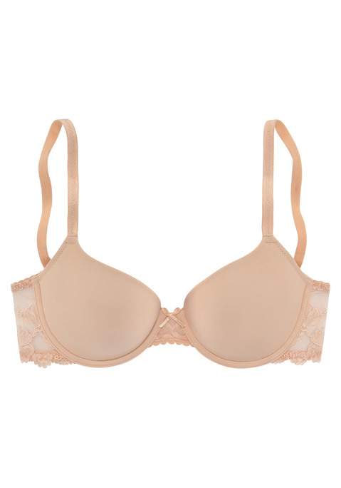 Bild: Schalen-BH von LASCANA: Mit Formbügel und nahtlos vorgeformten, leicht wattierten Cups – perfekt unter eng anliegenden Oberteilen. Rückteil aus zarter Blumenjacquardspitze. Träger und Rückenverschluss verstellbar. BHs sind nicht trocknergeeignet, da die Versteller und Ringe durch die Hitze beschädigt werden und brechen.  Aus 84% Polyamid (TACTEL®), 16% Elasthan  (LYCRA®).