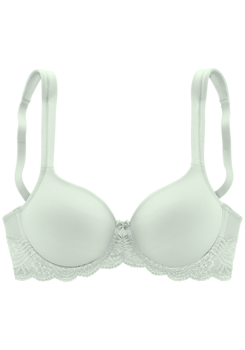 Bild: Schalen-BH von LASCANA: LASCANA: Gefütterter Schalen-BH mit Jacquardspitze in der Unterbrust. Weich gefütterte Träger für mehr Tragekomfort. Träger und Rückenverschluss verstellbar. Sexy Dessous. Spitzen-Dessous. Romantische Dessous. Verspielte Dessous. Weiche Microtouchqualität aus 85% Polyamid, 15% Elasthan.