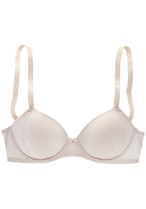 Bild: Schalen-BH von LASCANA: Hübscher Schalen-BH aus weichem Microtouch-Material und dekorativer Spitze. Auf leicht wattierte Formbügel gearbeitet - für einen optimalen Halt. Feine Zierschleife mit hübschen Glitzeraccessoire in der vorderen Mitte. Individuell verstellbare Träger sowie Rückenverschluss. Mit Liebe & Leidenschaft in Hamburg kreiert. Sexy Dessous. Spitzen-Dessous. Romantische Dessous. Verspielte Dessous. Obermaterial: 71% Polyamid, 16% Polyester, 13% Elasthan.