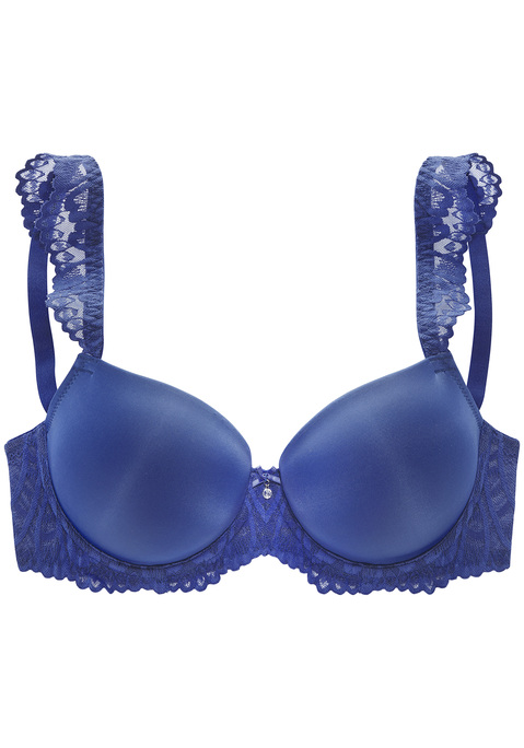 Bild: Schalen-BH von LASCANA: Femininer Schalen-BH mit wunderschönen Spitzenträgern. Aus weichem Microtouch-Material und feiner, leicht transparenter Spitze. Mit extravagantem Glitzeraccessoire in der vorderen Mitte. Individuell verstellbare Träger sowie Rückenverschluss. Passende Unterteile aus der gleichen Serie erhältlich. Aus 88% Polyamid, 12% Elasthan.