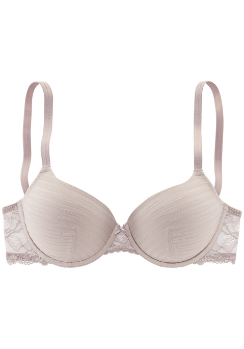 Bild: Schalen-BH von LASCANA: Femininer Schalen-BH mit feiner Zierschleife in der vorderen Mitte. Cups überzogen mit Microtouch-Material mit zartem Glanzstreifen, Rücken aus floraler Spitze. Mit nahtlos vorgeformten Cups auf Formbügel gearbeitet. Individuell verstellbare Träger sowie Rückenverschluss. Mit Liebe & Leidenschaft in Hamburg kreiert. Aus 86% Polyamid, 14% Elasthan.
