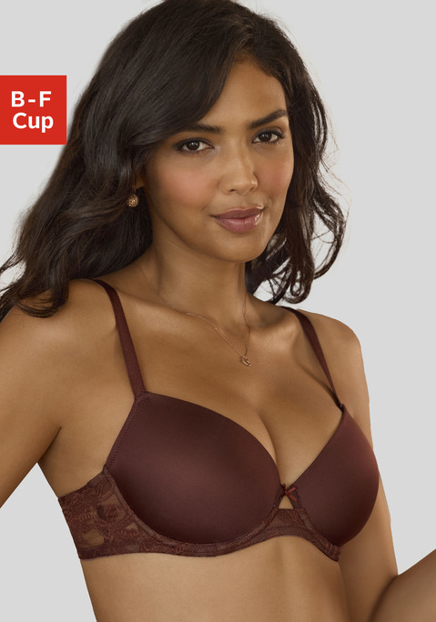 Bild: Schalen-BH von LASCANA: Femininer Schalen-BH mit toller Rückenpartie aus Eyelash-Jacquardspitze. Mit nahtlos vorgeformten, schlichten Cups. Individuell verstellbare Träger sowie Rückenverschluss. Passende Unterteile aus der gleichen Serie erhältlich. Mit Liebe & Leidenschaft in Hamburg kreiert. Reizwäsche. Verführerische Dessous. Spitzen-Dessous. Romantische Dessous. Verspielte Dessous. Aus 60% Polyamid, 35% Polyester, 5% Elasthan.