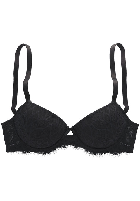 Bild: Schalen-BH von LASCANA: Femininer Schalen-BH mit Bügel rundherum aus Spitze. Nahtlos vorgeformte, leicht wattierte Cups. Verführerisches Cut-Out und hübsche Zierschleife in der vorderen Mitte. Individuell verstellbare Träger sowie Rückenverschluss. Passende Unterteile aus der gleichen Serie erhältlich. Aus 74% Polyamid, 15% Polyester, 11% Elasthan.