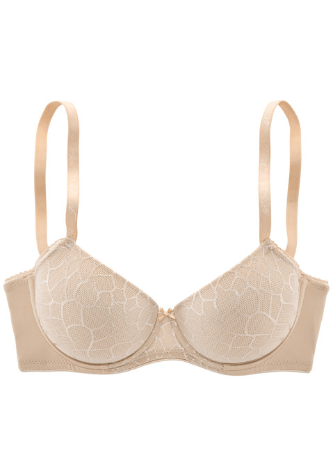 Bild: Schalen-BH von LASCANA: Modischer Schalen-BH mit grafischer Spitze und seidiger Microfaser in Tactel Qualität. Nahtlos vorgeformte, leicht wattierte Cups überzogen mit Netzmaterial. Individuell verstellbare Träger und Rückenverschluss. Mit passendem Unterteil aus der gleichen Serie erhältlich. Mit Liebe & Leidenschaft in Hamburg kreiert. Sexy Dessous. Spitzen-Dessous. Romantische Dessous. Verspielte Dessous. Obermaterial: 85% Polyamid TACTEL®, 15% Elasthan LYCRA®.