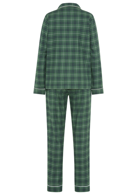 Bild: Schlafanzug von LASCANA: Karierter Pyjama von Lascana. In klassischer Form. Mit Brusttasche und Paspelkanten. Weicher Flanell aus reiner Baumwolle.