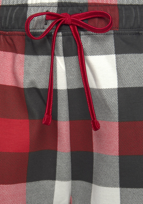 Bild: Schlafanzug von LASCANA: Klassischer Pyjama im Karodesign von Lascana. Langarmshirt mit Reverskragen und durchgehender Knopfleiste. Lange Hose mit elastischem Tunnelzugbund und seitlichen Eingrifftaschen. Single Jersey-Qualität aus 100% Baumwolle.