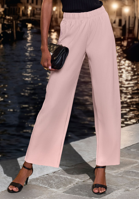 Bild: Schlupfhose von LASCANA: Bequeme unifarbene Schlupfhose von Lascana mit anmutigen Plisseefalten. Gerade Passform. Für den lässigen Alltag. Elastisches Polyester.