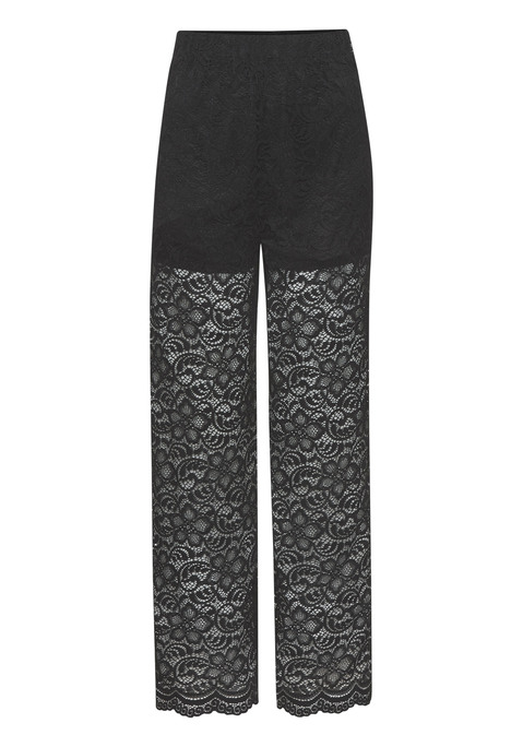 Bild: Schlupfhose von LASCANA: Elegante Schlupfhose von Lascana aus Spitze mit innen eingenähten kurzen Shorts. Breiter Bund mit integriertem Gummizug. Lockere, figurumspielende Passform. Ideal am Strand. Elastisches, transparentes Material.