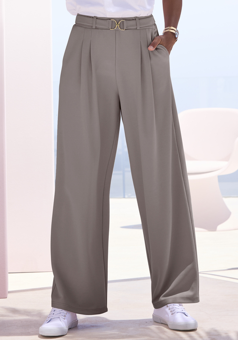 Bild: Schlupfhose von LASCANA: Unifarbene weite Schlupfhose von Lascana mit Zierdetail am Bund. Elastischer Bund mit Gürtelschlaufen. Praktische Eingrifftaschen mit Platz für Essentials. Bundfalten, gerades Bein. Schön zu T-Shirts. Bügelfreie Qualität mit feiner Struktur.