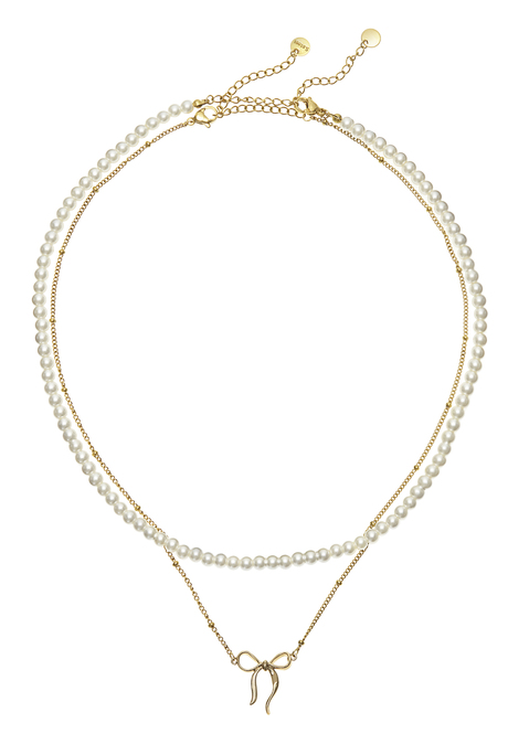 Bild: Schmuckset von LASCANA: 2-teiliges Schmuck-Set von Lascana. Künstliche Süßwasserperlenkette plus Verlängerungskette. Zusätzliche Kugel-Ankerkette mit gleicher Längenverteilung. Harmoniert mit Abendmode und Arbeitskleidung. Bestehend aus robustem Edelstahl, glänzend im Finish.