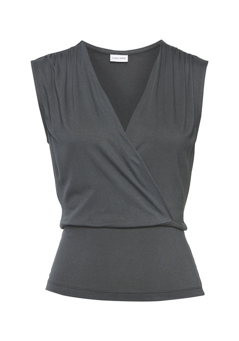 Bild: Shirttop von LASCANA: Raffiniert geschnittenes Jerseytop von Lascana mit schönem Cache-coeur-Ausschnitt. Dezente Raffung auf der Schulter. Schmeichelnde Taillennaht. Passt zu vielen Gelegenheiten. Elastische Viskosequalität.