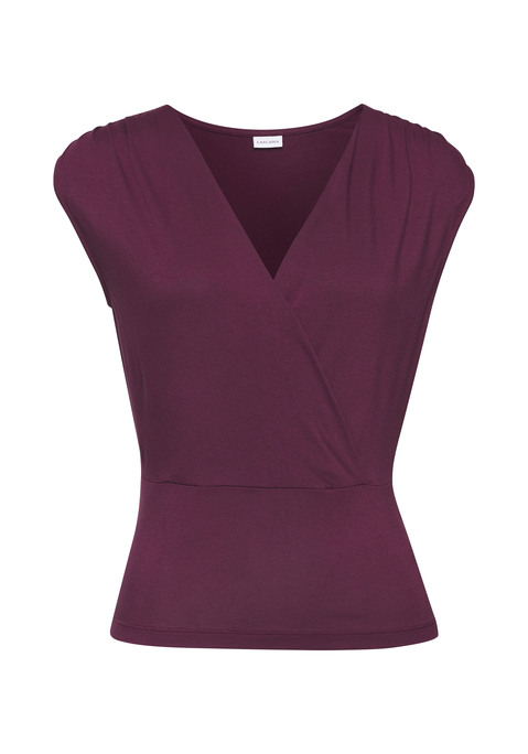 LASCANA Shirttop Damen aubergine/burgunder Gr.32/34