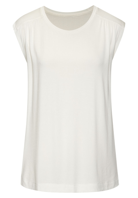 Bild: Shirttop von LASCANA: Top von Lascana. Vorverlegte Schulternähte mit dezenter Raffung. Rundhalsausschnitt mit Piping. Figurumspielend geschnitten. Viskosemix mit weichem Griff.