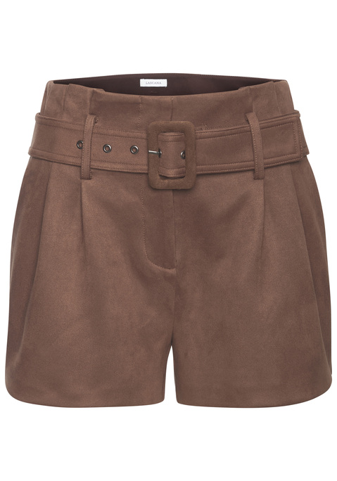 Bild: Shorts von LASCANA: Unifarbene Shorts von Lascana. Elegant: modische Falten am Bund. Seitliche Eingrifftaschen. Lockerer Schnitt. Vielseitig zu verschiedenen Styles kombinierbar. Weiches Velourslederimitat.