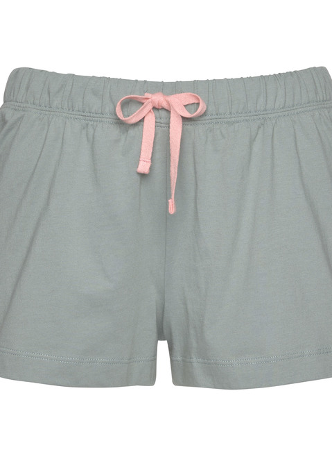 Bild: Shorty von LASCANA: Pyjama Oberteil mit Rundhalsausschnitt. Shorts mit Tunnelzug und Kontrast Kordel. Angenehme Baumwollqualität.