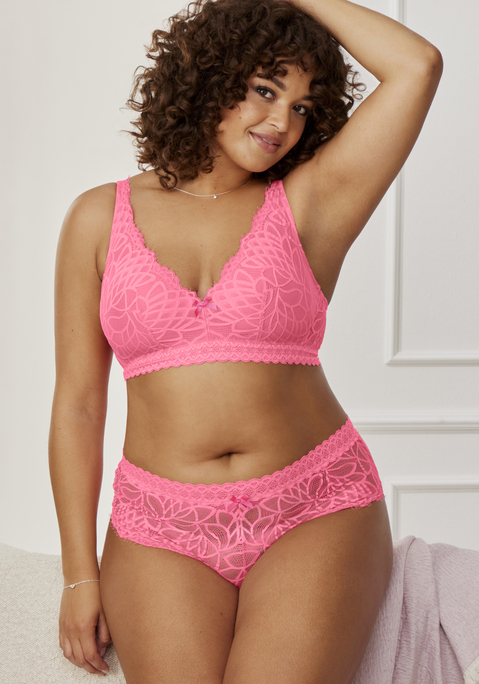 Bild: Bralette-BH von LASCANA: Feminine Bralette-BH ohne Bügel anteilig aus recyceltem Polyamid. Rundherum aus filigraner Spitze mit weichem Mesh unterlegt. Mit hübscher Zierschleife in der vorderen Mitte. Individuell verstellbare Träger sowie Rückenverschluss. Passende Unterteile aus der gleichen Serie erhältlich. Aus 88% Polyamid, 12% Elasthan.