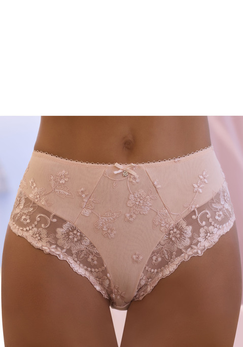 Bild: Slip von LASCANA: Lascana: Slip vorne aus Stickereispitze, hinten aus blickdichtem Microtouchmaterial. Mit Baumwollzwickel. Aus 68% Polyamid, 18% Baumwolle, 10% Polyester, 4% Elasthan.