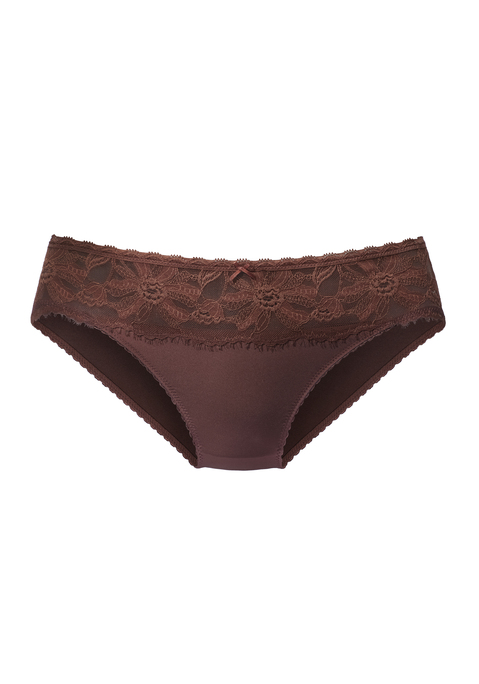 Bild: Slip von LASCANA: Femininer Slip in klassischer Schnittform. Aus Microtouch-Material mit Spitzeneinsätzen am Bund und hinten mittig. Mit feiner Zierschleife in der vorderen Mitte. Mit eingearbeitetem Baumwollzwickel. Mit Liebe & Leidenschaft in Hamburg kreiert. Aus 88% Polyamid, 12% Elasthan.