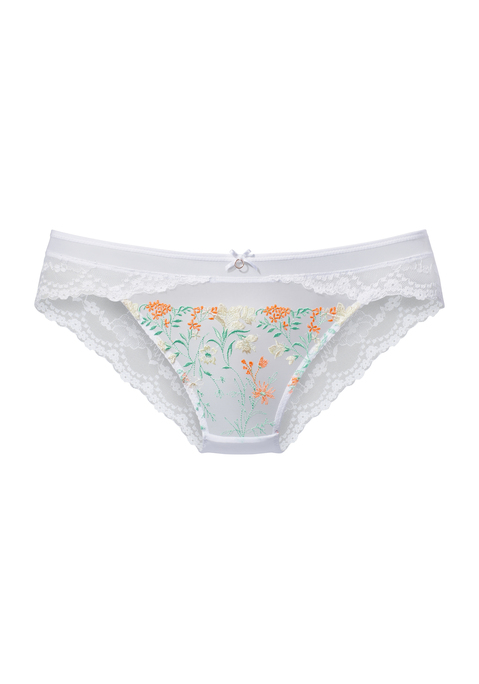 Bild: Slip von LASCANA: Femininer Slip mit filigranem Accessoire und feiner Zierschleife vorne mittig. Aus transparenter Jacquardspitze und feinem Mesh mit zarter Blumenstickerei. Mit eingearbeitetem Baumwollzwickel. Passender BH aus der gleichen Serie erhältlich. Mit Liebe & Leidenschaft in Hamburg kreiert. Aus 82% Polyamid, 11% Polyester, 7% Elasthan.