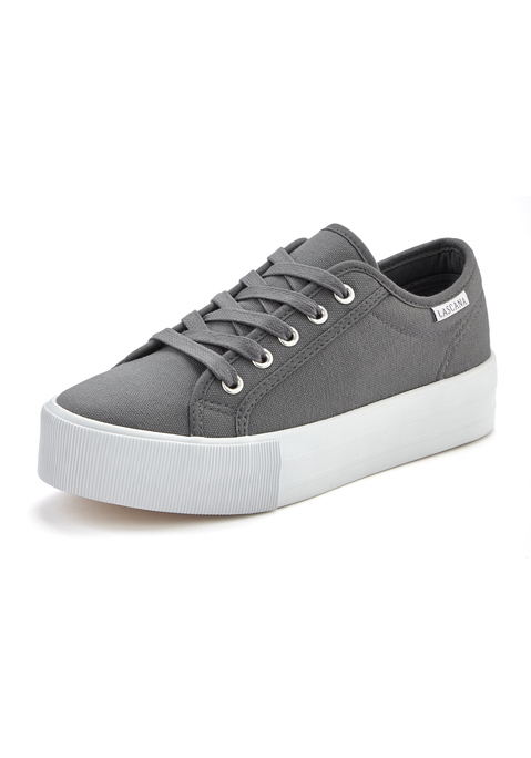 Bild: Sneaker von LASCANA: Sneaker aus Textil mit Plateausohle VEGAN von LASCANA. Rundet jedes Urlaubsoutfit ab. Weiche und bequeme Innensohle. Obermaterial, Futter und Decksohle aus Textil, Laufsohle aus Synthetik. Plateauhöhe 3,5 cm.