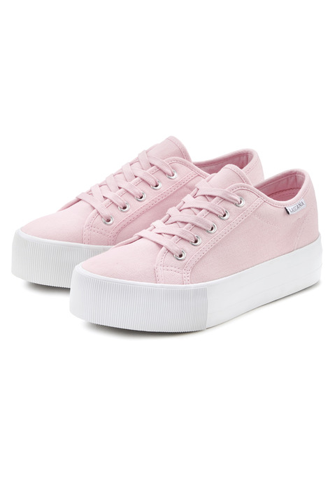 Bild: Sneaker von LASCANA: Sneaker aus Textil mit Plateausohle VEGAN von LASCANA. Rundet jedes Urlaubsoutfit ab. Weiche und bequeme Innensohle. Obermaterial, Futter und Decksohle aus Textil, Laufsohle aus Synthetik. Plateauhöhe 3,5 cm.