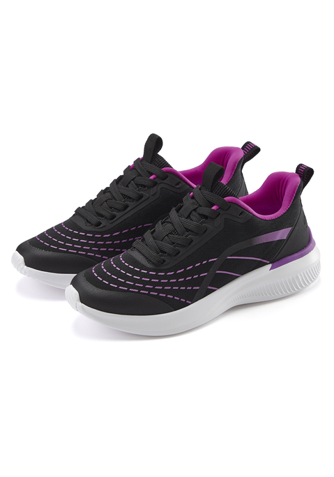 Bild: Sneaker von LASCANA: Sportliche Sneaker von Lascana. Besonders leicht und flexibel. Schnürung. Zuglaschen an Ferse und Zunge. Mit herausnehmbarer Innensohle, für lose Einlagen geeignet. Obermaterial, Futter und Decksohle aus Textil. Laufsohle aus Synthetik.