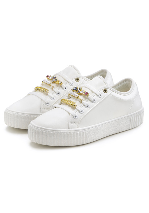Bild: Sneaker von LASCANA: Sneaker mit Perlen VEGAN von LASCANA. Obermaterial aus Lederimitat. Futter und Decksohle aus Textil. Laufsohle aus Synthetik.