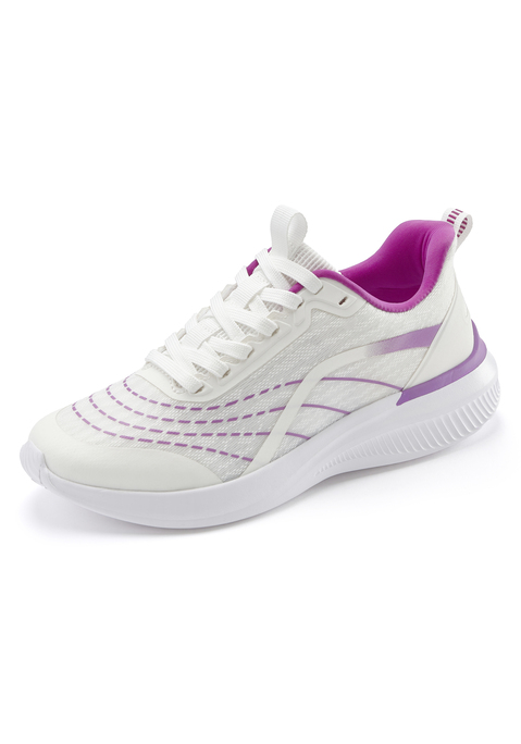 Bild: Sneaker von LASCANA: Sportliche Sneaker von Lascana. Besonders leicht und flexibel. Schnürung. Zuglaschen an Ferse und Zunge. Mit herausnehmbarer Innensohle, für lose Einlagen geeignet. Obermaterial, Futter und Decksohle aus Textil. Laufsohle aus Synthetik.