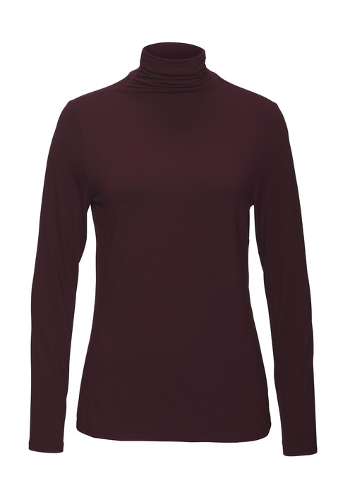 LASCANA Stehkragenshirt Damen aubergine Gr.48/50