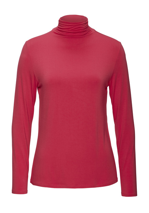 Bild: Stehkragenshirt von LASCANA: Longsleeve von Lascana im praktischen 2er-Pack. Eng anliegender Stehkragen mit Raffungen. Figurnahe Passform. Bequemer Viskosejersey mit weichem Griff und Stretchfaktor.