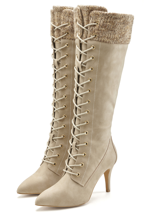 Bild: Stiefel von LASCANA: Stiefel von LASCANA. Absatzhöhe ca. 8 cm. Obermaterial, Futter und Decksohle aus Lederimitat. Laufsohle aus Synthetik.