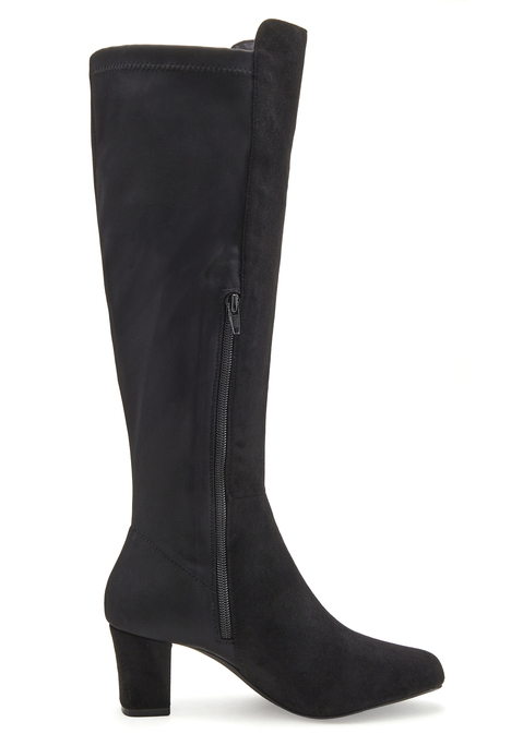 Bild: Stiefel von LASCANA: Stiefel mit Stretch und Blockabsatz von LASCANA. Absatzhöhe ca. 6 cm. Obermaterial aus Textil und Lederimitat. Futter aus Textil. Decksohle aus Lederimitat. Laufsohle aus Synthetik.