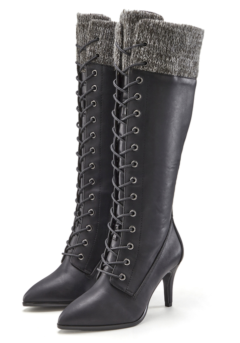 Bild: Stiefel von LASCANA: Stiefel von LASCANA. Absatzhöhe ca. 8 cm. Obermaterial, Futter und Decksohle aus Lederimitat. Laufsohle aus Synthetik.