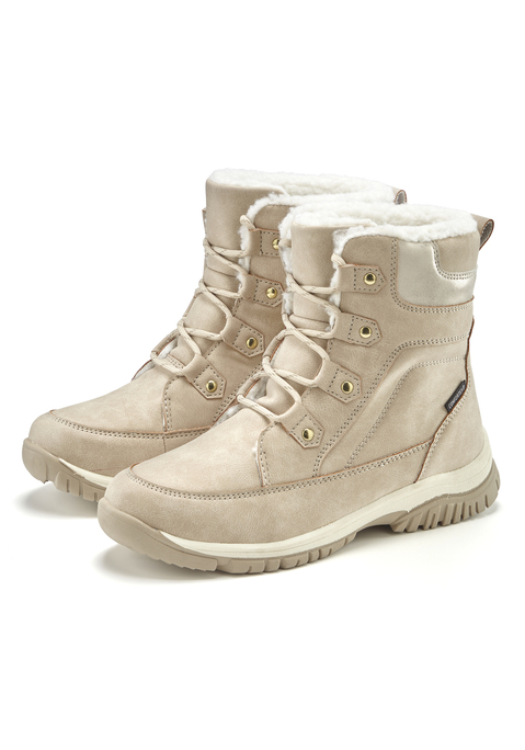 Bild: Stiefelette von LASCANA: Mit wasserabweisender Comfortex-Klimamembrane. Mit herausnehmbarer Innensohle, für lose Einlagen geeignet. Obermaterial aus Lederimitat. Futter und Decksohle aus Polyester. Laufsohle aus Synthetik.