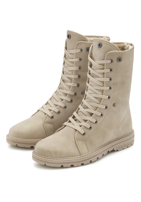 Bild: Stiefelette von LASCANA: VEGAN. Obermaterial aus Lederimitat. Futter und Decksohle aus Textil. Laufsohle aus Synthetik.