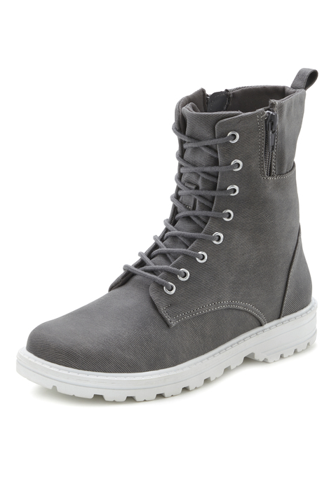 Bild: Stiefelette von LASCANA: Stiefelette VEGAN von LASCANA. Obermaterial aus Baumwolle/Canvas. Futter und Decksohle aus Textil. Laufsohle aus Synthetik.