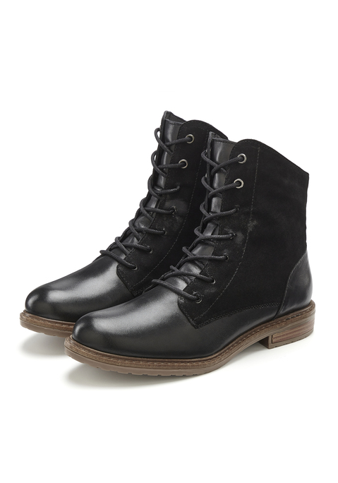 Bild: Stiefelette von LASCANA: Besonders bequeme Stiefelette von Lascana mit schicker Schnürung. Ideal für Freizeit und Büro mit Jeans oder Kleidern. Weiches, hochwertiges Leder.