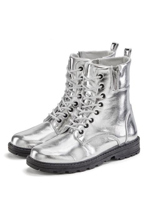 Bild: Stiefelette von LASCANA: Stiefelette im Metallic-Look VEGAN von LASCANA. Obermaterial aus Lederimitat. Futter und Decksohle aus Textil. Laufsohle aus Synthetik.