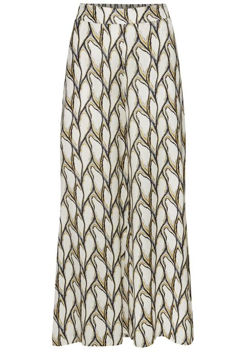Bild: Strandhose von LASCANA: Satinhose von Lascana mit weitem Bein. Glatter Bund vorn. Elastischer Smokbund hinten. Seitennahttaschen. Leicht glänzende Satinware.