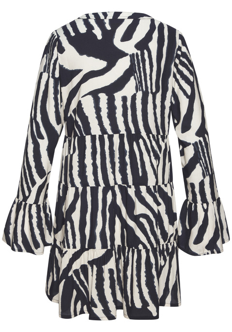 Bild: Strandkleid von LASCANA: Schickes Kaftankleid von Lascana mit langen Ärmeln. Highlight: der Alloverdruck, jedes Teil ein Unikat. Mit V-Ausschnitt und gestuften Einsätzen im Rockteil. Aus gewebter Viskose.