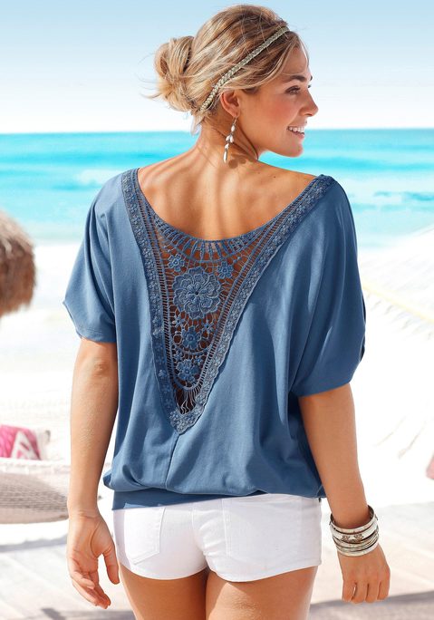 Strandshirt von LASCANA in rauchblau