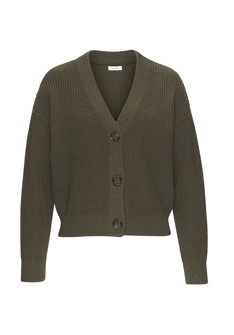 Bild: Strickjacke von LASCANA: Strickjacke von Lascana mit V-Ausschnitt. Lange Ärmel. Knopfverschluss vorne. Weiche Strickbündchen. Aus 100% Baumwolle