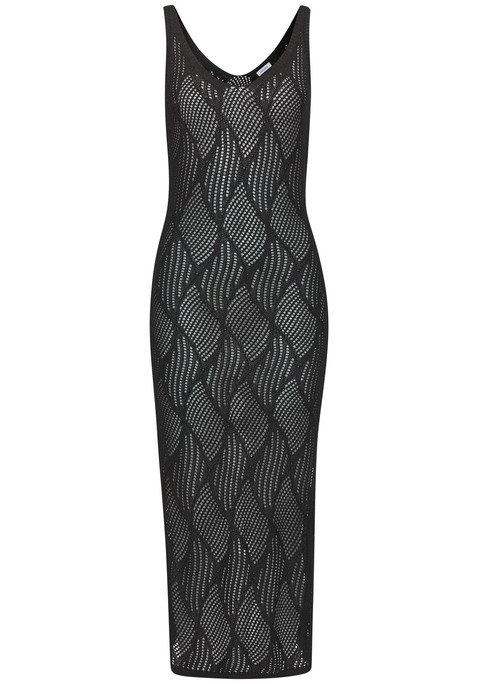 Bild: Strickkleid von LASCANA: Verführerisches Strickkleid von Lascana mit schmalen Trägern. Tiefer V-Ausschnitt vorn, normaler Rücken. Hoher Schlitz seitlich. Komplett transparent. Ideal zum Bikini oder Badeanzug. Weiche Strickqualität.