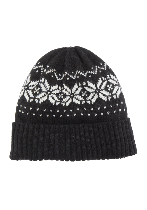Bild: Strickmütze von LASCANA: Im Norweger-Look: Mütze von Lascana mit breitem Umschlag. Perfekt für Herbst und Winter bei Spaziergängen und anderen Aktivitäten draußen. Wertet jedes Outfit auf, egal ob Mantel oder Jacke, Jeans oder Kleid. Kuscheliges Material.